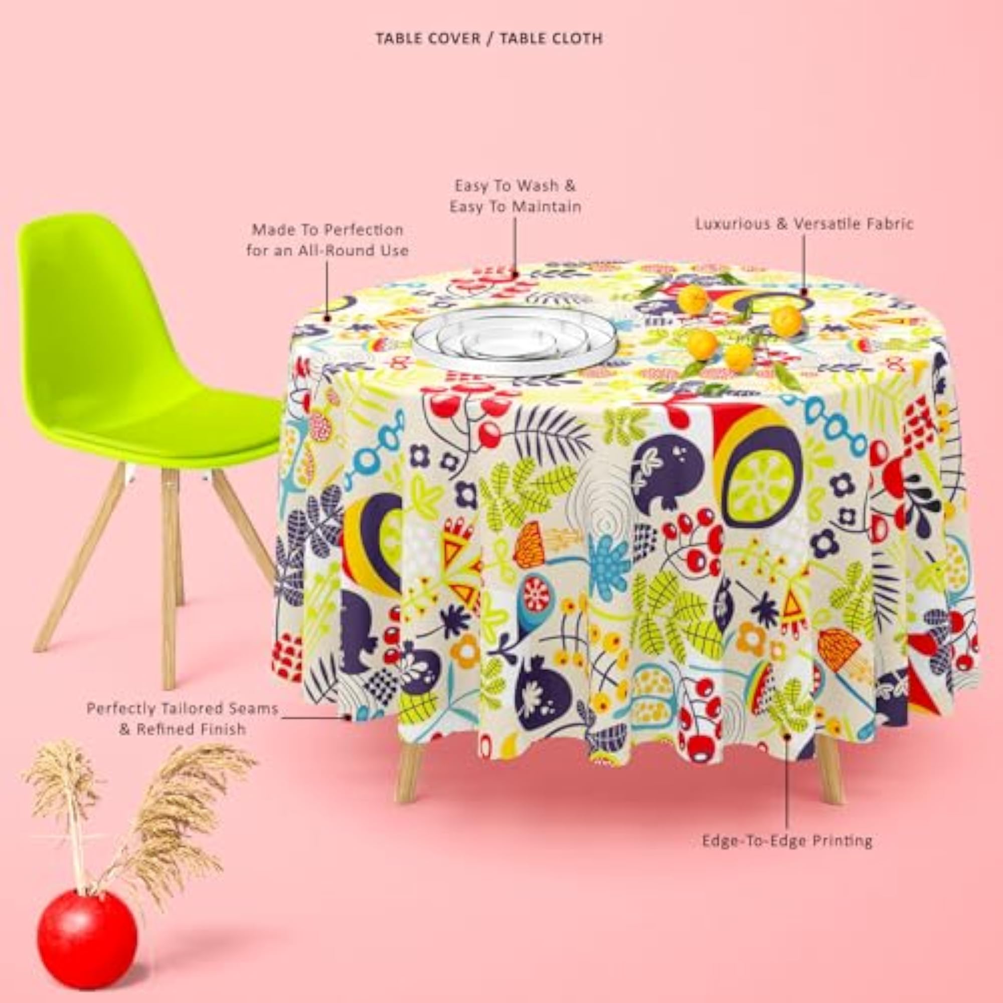 Birds & Flowers D5 Table Cloth Cover for Dining & Center Table